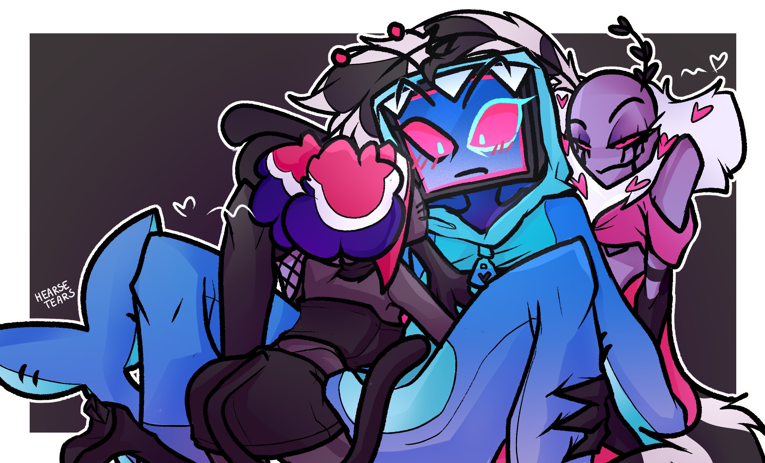 ass, big ass, big butt, blush, cosplay, cute, hazbin hotel, hearsetears (artist), hot ass moth, imminent sex, sfw, valentino (hazbin hotel), velvette, vox (hazbin hotel)