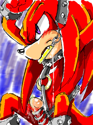 anthro blush bound echidna fur humanoid_penis knuckles_the_echidna male male_only mammal manaita monotreme penis sega solo sonic_(series) straight_hair tagme