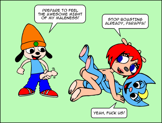 cat crossover feline female katy_kat lammy_lamb male mammal manuel_hogflogger masturbation parappa parappa_da_rappa parappa_the_rapper um_jammer_lammy