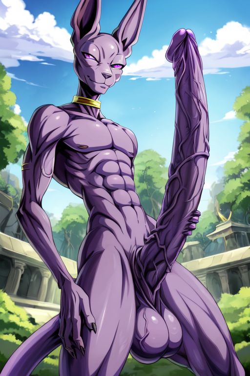 ai_generated balls beerus big_balls big_penis cock cocky69 dragon_ball_super excessive_size god_of_destruction hyper_penis long_penis male_focus muscles muscular muscular_anthro penis veiny_penis