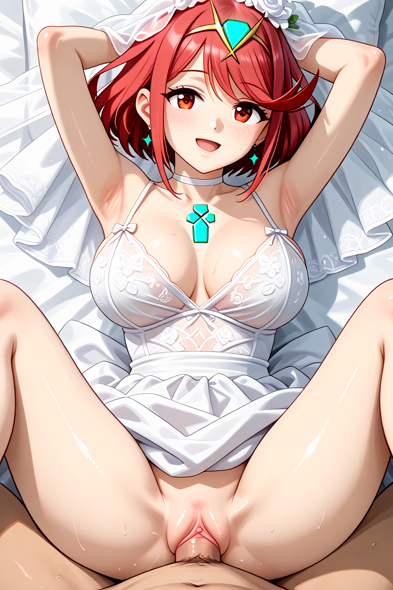 ai_generated bridal_veil bride missionary_position nintendo omega-weirdo pyra pyra_(xenoblade) sex wedding_dress wedding_veil xenoblade_(series) xenoblade_chronicles_2