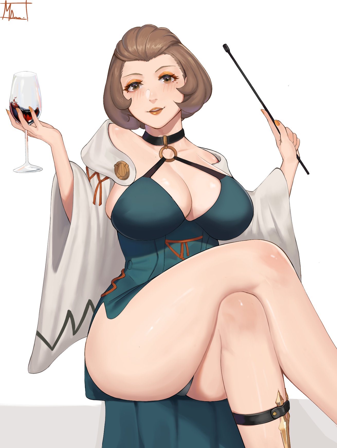 1girls alternate_version_available big_breasts blue_dress blush breasts brown_eyes brown_hair cleavage coat crossed_legs dress eyeshadow female female_only fire_emblem fire_emblem:_three_houses glass hair holding_glass holding_object huge_breasts legs_crossed lips lipstick magdalenus27 manuela_casagranda mature mature_female mature_woman milf mole mole_under_eye nail_polish nails neckwear orange_eyeshadow orange_lips orange_lipstick orange_nail_polish orange_nails short_hair smile solo solo_female thick_thighs thigh_strap thighs wine_glass