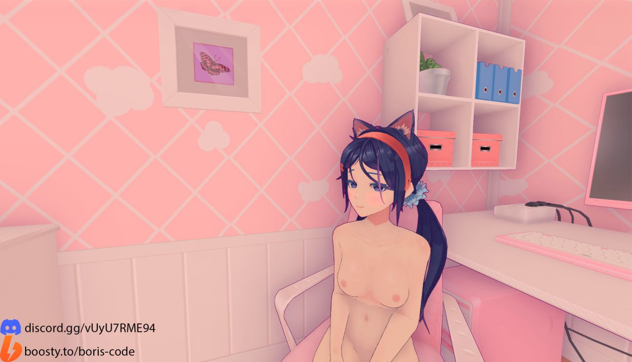 1female 1girls 3d blush breasts completely_nude completely_nude_female crazy_mita_(miside) cute cute_girl dark_purple_hair embarrassed_female embarrassed_nude_female female female_focus female_only game_cg game_mod girl hairband indigo_hair light-skinned_female light_skin miside mita_(miside) mod naked naked_female nipples nude nude_female ponytail purple_hair pussy sitting solo solo_female tagme