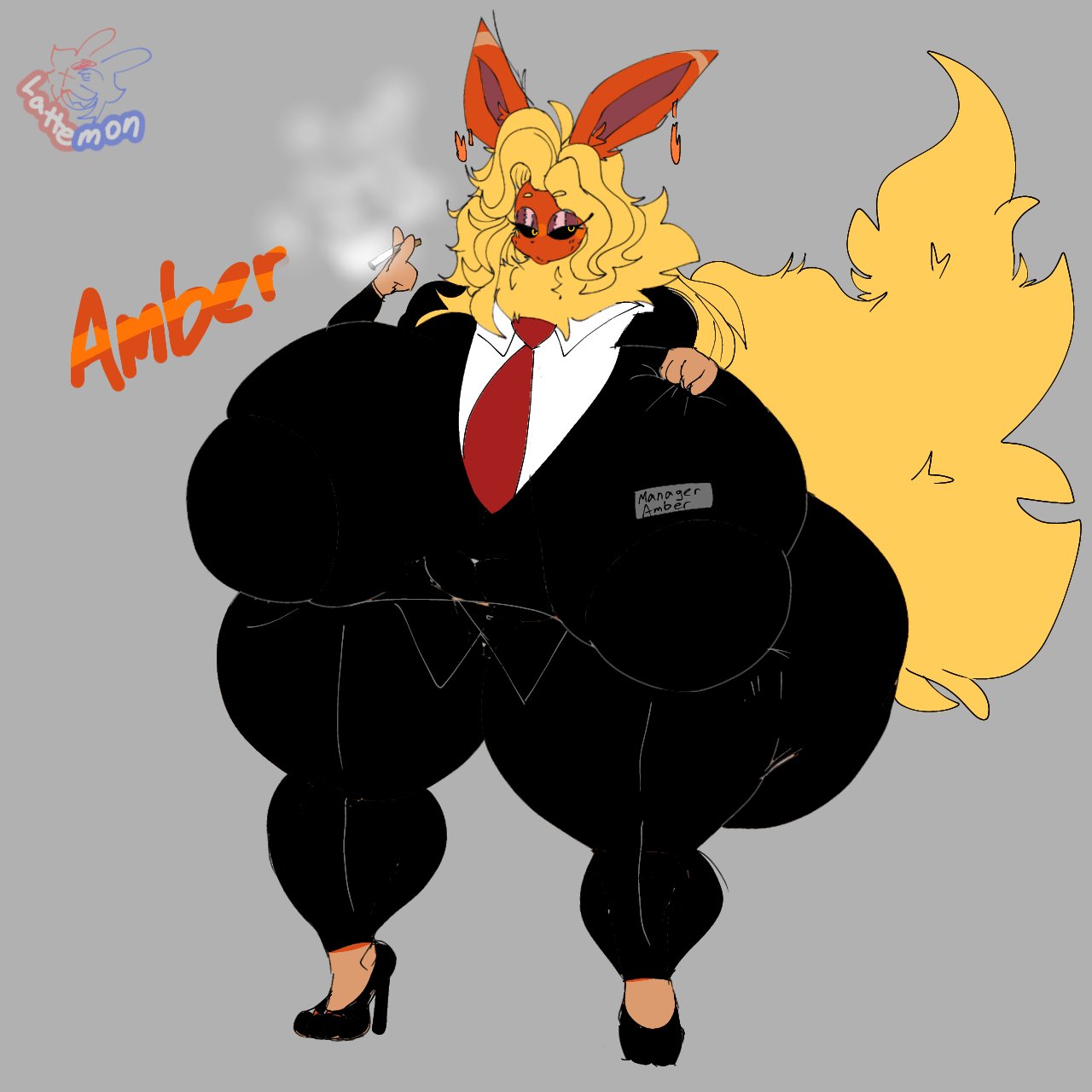 big_breasts breasts eeveelution flareon huge_breasts hyper_breasts lattemon pokemon pokemon_(species) tagme thick_thighs wide_hips