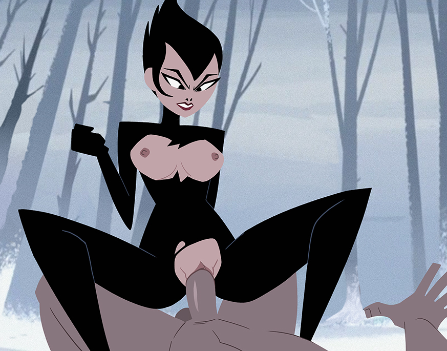 1boy, 1girls, aggressive, angry, angry eyes, angry face, areola, ashi (samurai jack), balls, black hair, breasts, canon couple, clothes, cowgirl position, daughters of aku, female, female focus, female on top, female penetrated, femdom, forest, grumpy, hahaboobies, horny female, huge cock, male, male/female, medium breasts, nipples, pale skin, partial male, penetration, penis, perky breasts, public, pussy, rape, samurai jack, samurai jack (character), sex, shagging, smile, solo focus, spread legs, spreading, squatting, straddle, straddling, tan skin, testicles, torn clothes, unhappy female, vaginal penetration, villainess
