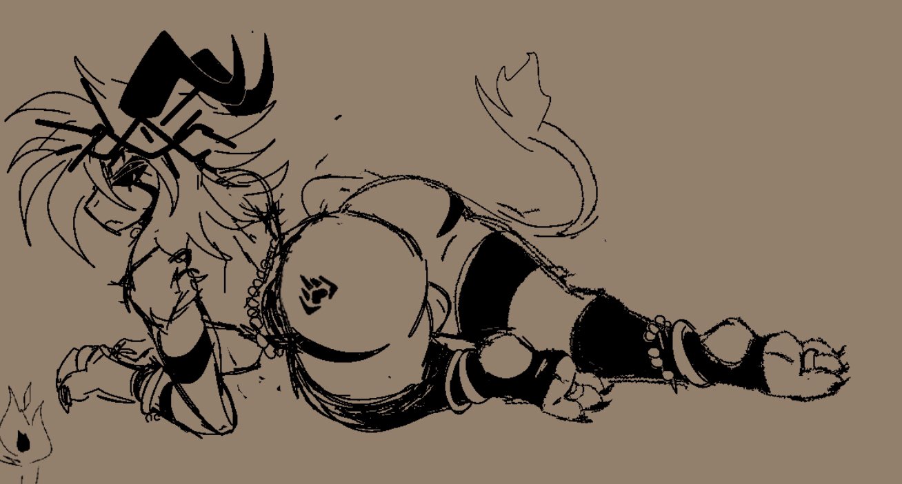 2026, 2d, angry, angy, anklet, anthro, asriel dreemurr, asriel dreemurr (god form), ass focus, backsack, big ass, black sclera, blank background, bubble butt, cow tail, crown of thorns, dat ass, deltarune, demon horns, dumptruck ass, frown, fur, furry, goat, goat boy, goat humanoid, grumpy, horns, huge ass, jewelry, katztonight, looking at viewer, lounging, male, male only, pov eye contact, ring, solo male, tail, tattoo, tattoos, toe ring, undertale