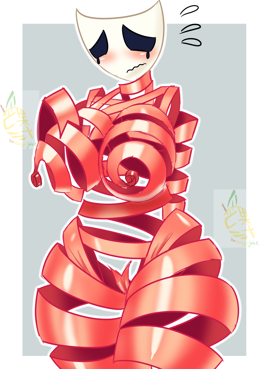 1girl, 1girls, 2d, gangle (the amazing digital circus), gangle with thick ribbons, solo, tagme, the amazing digital circus, yakomi juice