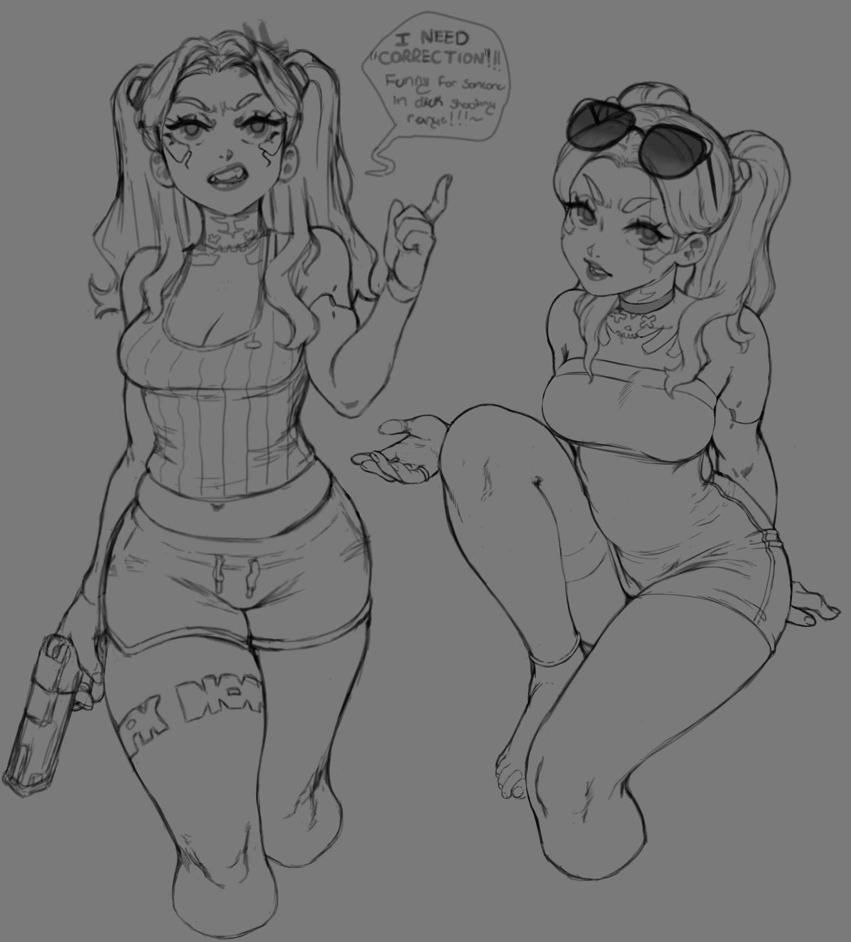 big breasts, galactic overlord, rebecca (edgerunners), shorts, tight clothing