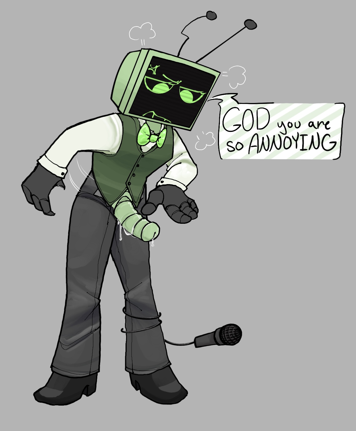 1futa, artist request, cock, dandy's world, erect penis, erection, flat chest, futa only, futanari, intersex, penis, robot humanoid, vee (dandy's world)