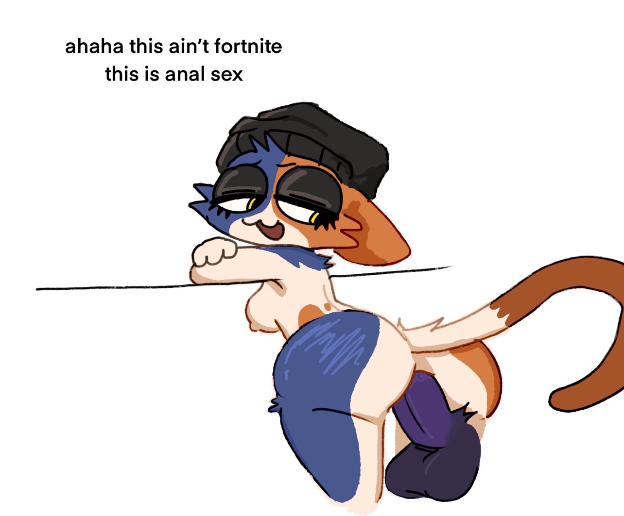 anal, anal sex, anthro, crazymazies, feline, fortnite, fortnite: battle royale, furry, futanari, intersex, meow skulls (fortnite), raven team leader, this isnt tennis (meme)