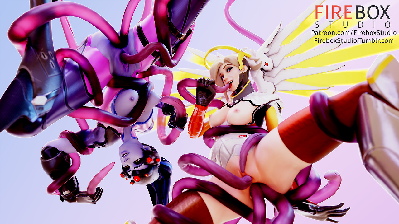 2girls, 3d, amelie lacroix, anal, anal sex, angela ziegler, anus, areolae, blender, blizzard entertainment, breasts, consensual tentacles, double anal, double penetration, female, female only, fireboxstudio, mercy, nipples, nude, overwatch, patreon username, penetration, pussy, sex, tentacle, tentacle sex, triple penetration, tumblr username, vaginal penetration, widowmaker