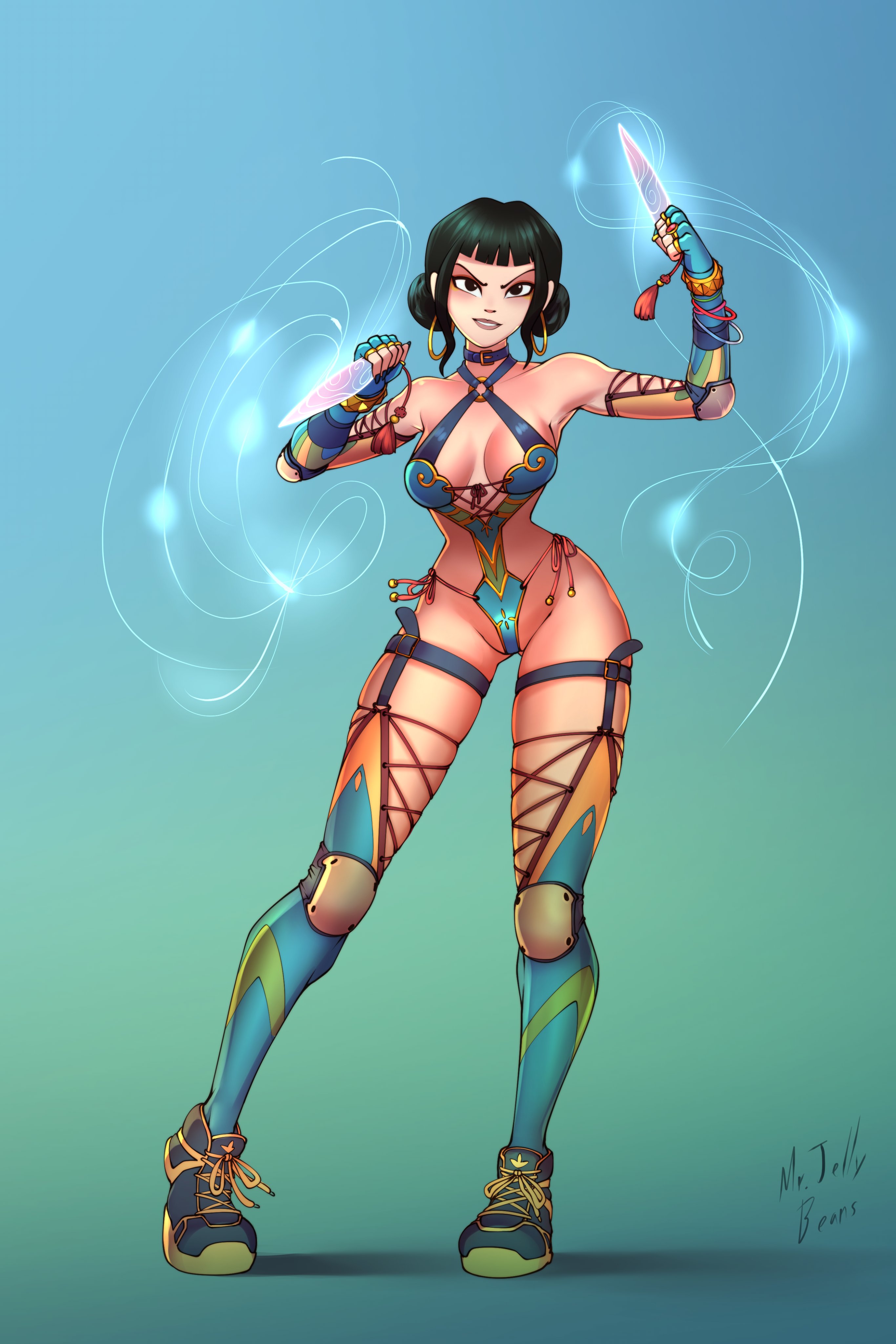 1girls, alternate costume, big breasts, bikini, breasts, explicit, female, female focus, female only, high resolution, highres, huntrix, kpop demon hunters, light skin, light-skinned female, mr.jellybeans, netflix, png, solo, solo female, solo focus, thick thighs, wide hips, zoey (kpop demon hunters)