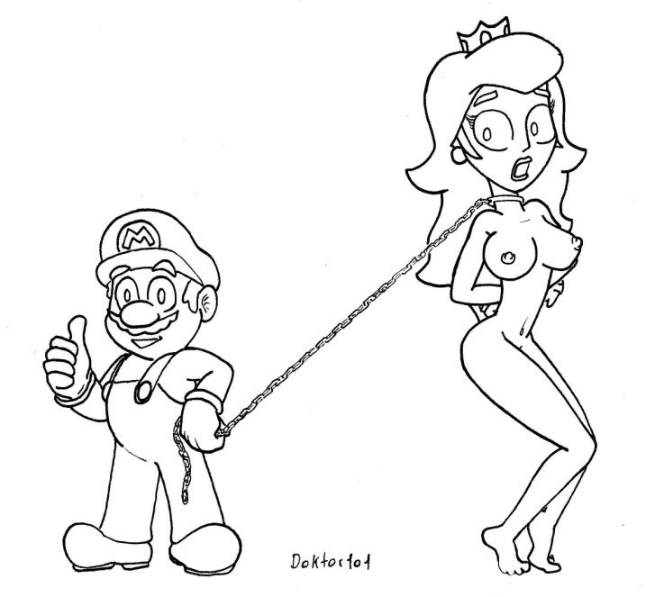 doktor101 female huge_eyes human male mario mario_(series) nintendo princess_peach straight_hair traced