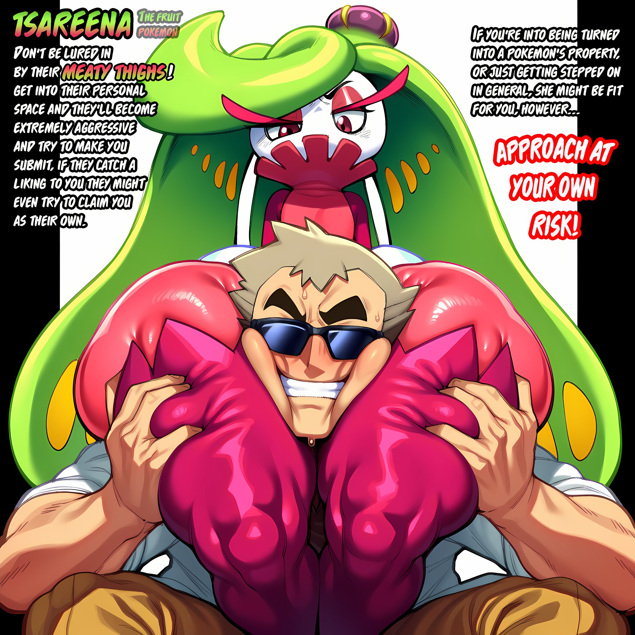 30bagsofballs, ai generated, pokemon, pokemon (species), professor oak, tagme, thick thighs, tsareena