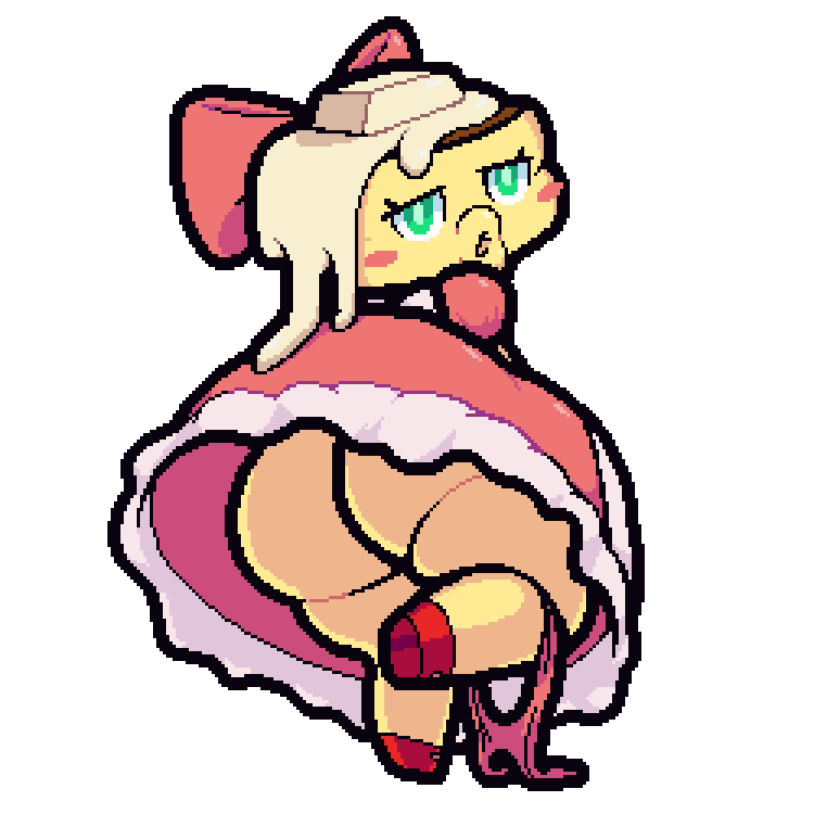 ass big_ass bow butter dress female female_only food food_creature humanoid level-5 looking_back nsfwoaf pancake panties panties_around_leg petty-cake pixel_art transparent_background upskirt youkai youkai_watch yōkai