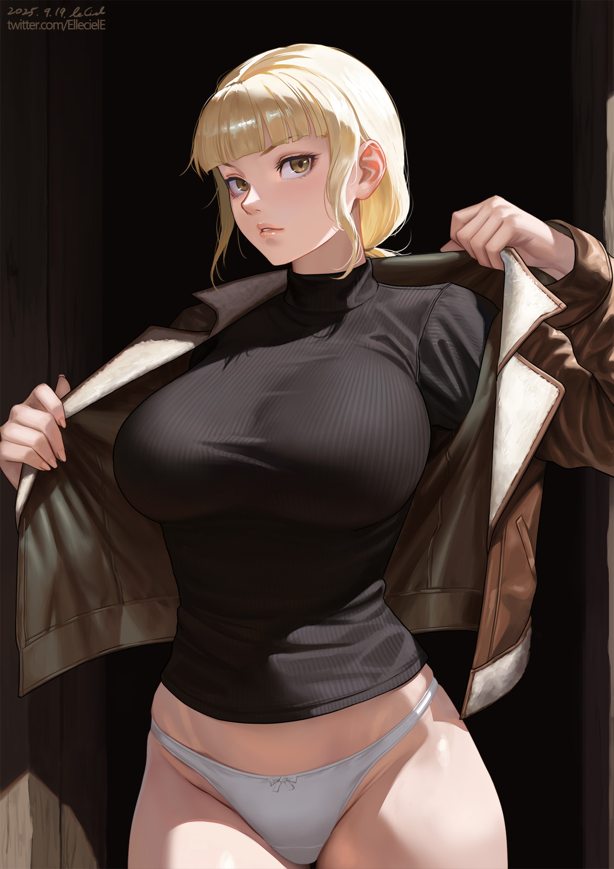 1girls, alternate version at source, alternate version available, big breasts, big thighs, breasts, busty, busty female, elleciel.eud, fear and hunger, fear and hunger: termina, female, huge breasts, karin (fear and hunger), large breasts, no pants, panties, thick legs, thick thighs, thunder thighs, thunderthighs, wide hips, wide thighs