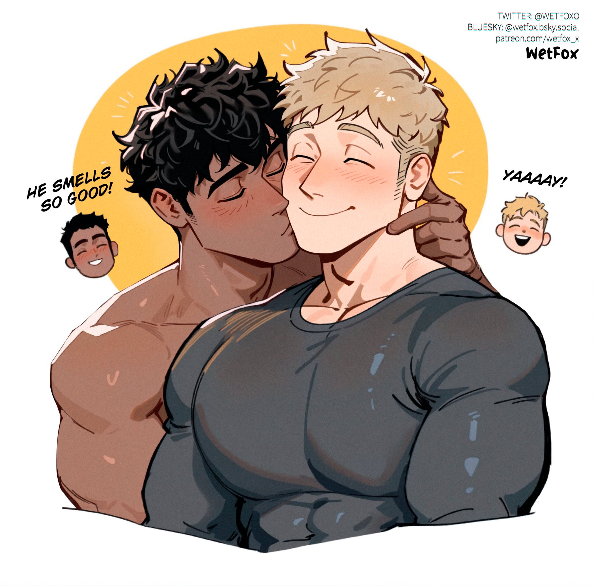 ai generated, couple (romantic), cute, dungeon meshi, gay, kabru, laios touden, male, romantic, wetfoxo