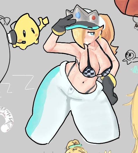 1girls, big breasts, bikini, blonde hair, blue eyes, bra, breasts, curvy, female, female only, gloves, large breasts, long hair, luma, mario (series), mario kart, mario kart world, navel, nintendo, pants, princess rosalina, princess rosalina (pro racer), swimsuit, thick thighs, thighs, underwear, wavedotwav, wide hips