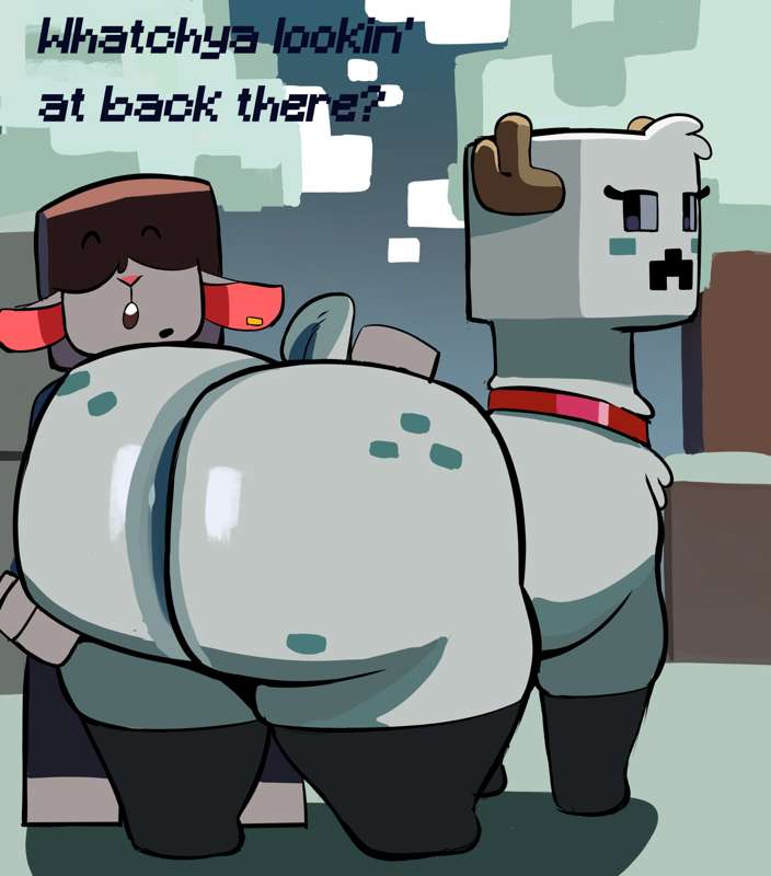 ass, big ass, big butt, black sheep, black wool, caprine, creeper, creeper (minecraft), isolatedartest, minecraft, sexy, sheep, stockings, tagme, thighhighs, tom (isolatedartest), wool (fur)