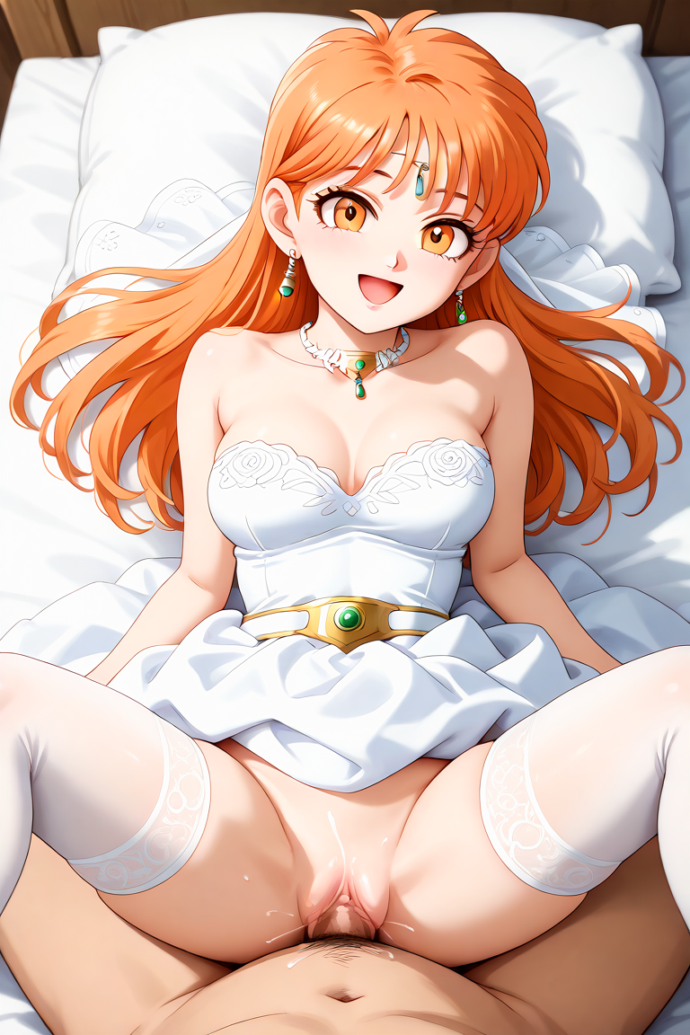 ai_generated dragon_quest dragon_quest_dai_no_daibouken missionary_position omega-weirdo princess_leona red_hair sex square_enix wedding_dress