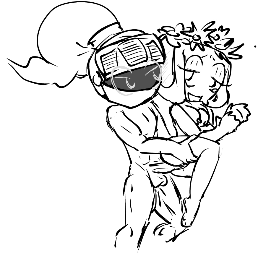 bassie (dandy's world), dandy's world, dandys world, laying on bed, roblox, side fuck, side view, soulbasket, soulvester, uncolored