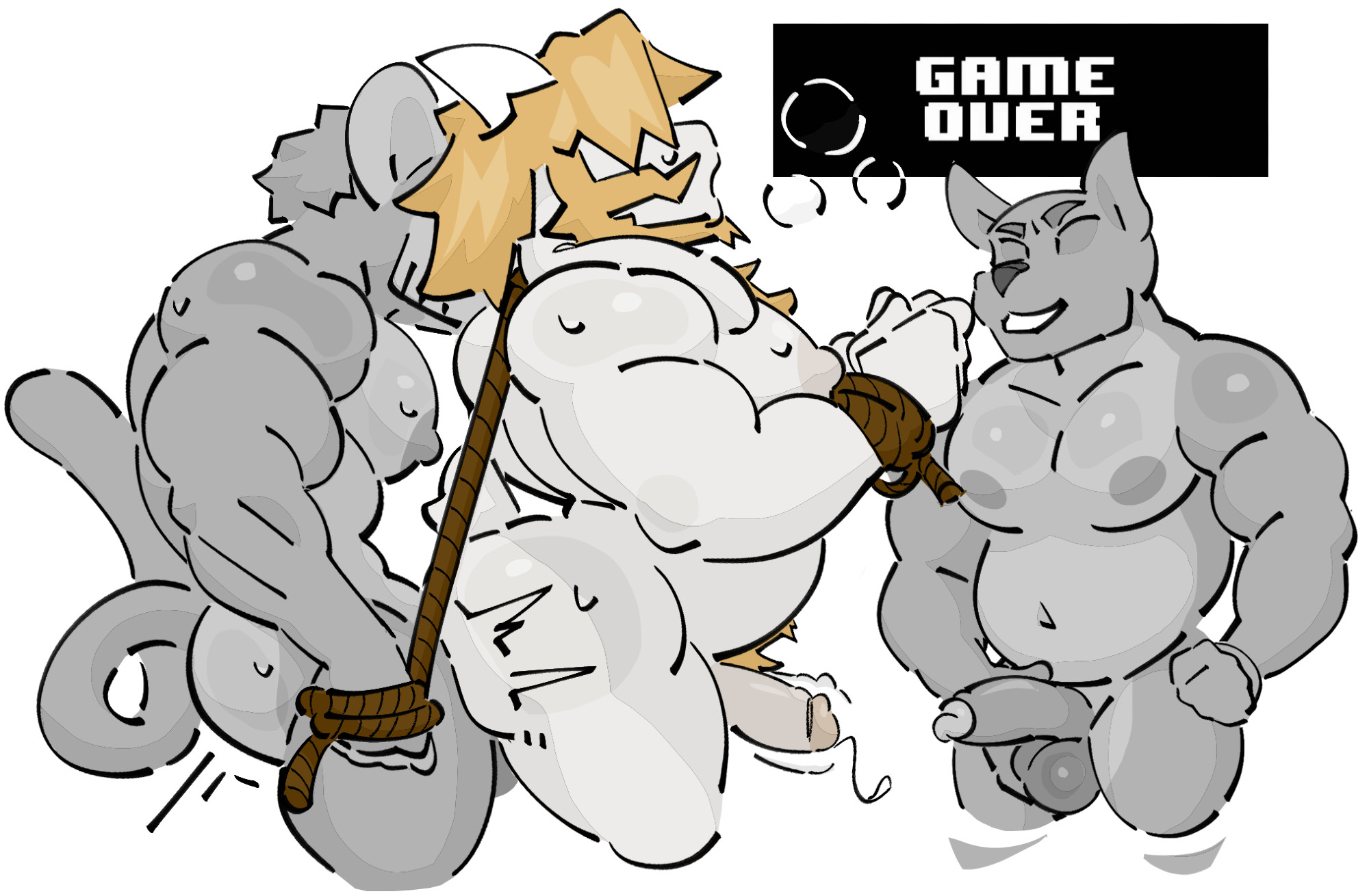 anal, anal sex, anthro, asgore dreemurr, balls, bara, beard, boner, deltarune, erection, facial hair, furry, gay, goat, horns, hornybunn, male, male only, muscles, muscular, nude, penis, rope, sex, sweat, sweating, undertale, yaoi
