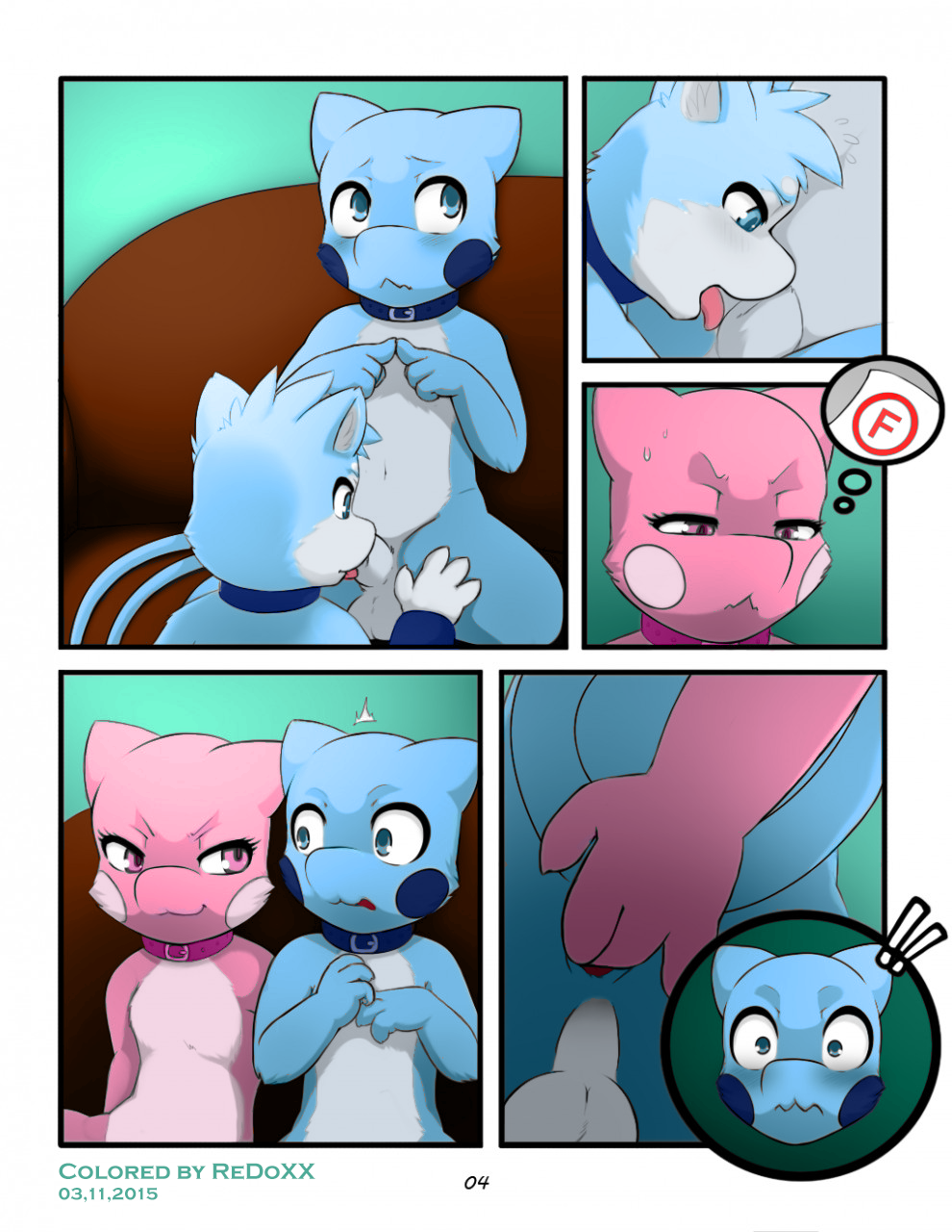 1boy 1girls ambiguous_gender animal_genitalia anthro brother brother_and_sister collar colored comic darkmirage devious dragonair dragonchu dragonchu_(character) duo english_text eyelashes female fur furry hybrid legendary_pokemon mammal mew multi_tail nintendo open_mouth original_character page_4 penis pokemon pokemon_(species) quetzalli_(character) redoxx scared semi-anthro sheath sibling sis_(fyoshi) sister smile straight_hair testicles text video_games worried wristband