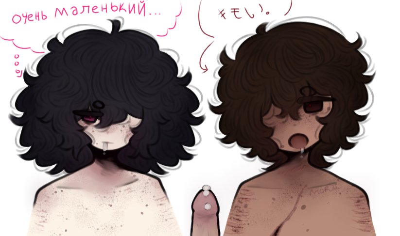 2boys after_oral brown_eyes brown_hair bungo_stray_dogs bungou_stray_dogs cum dark_hair dazai_osamu degradation fyodor_dostoevsky gay japanese_text male osamu_dazai pale_skin pink_eyes russian_text tan_skin yaoi