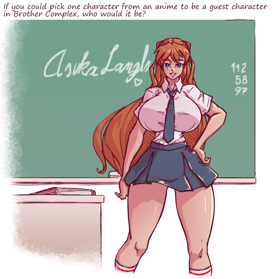 1girls alternate_breast_size asuka_langley_sohryu big_ass big_breasts blackboard blue_eyes breasts brother_complex chalkboard classroom clothes clothing color crossover curvy eyebrows_visible_through_hair female female_only hand_on_hip huge_breasts large_breasts long_hair looking_at_viewer n647 neon_genesis_evangelion red_hair school_uniform skirt smile smiling solo thick_thighs thin_waist voluptuous wide_hips