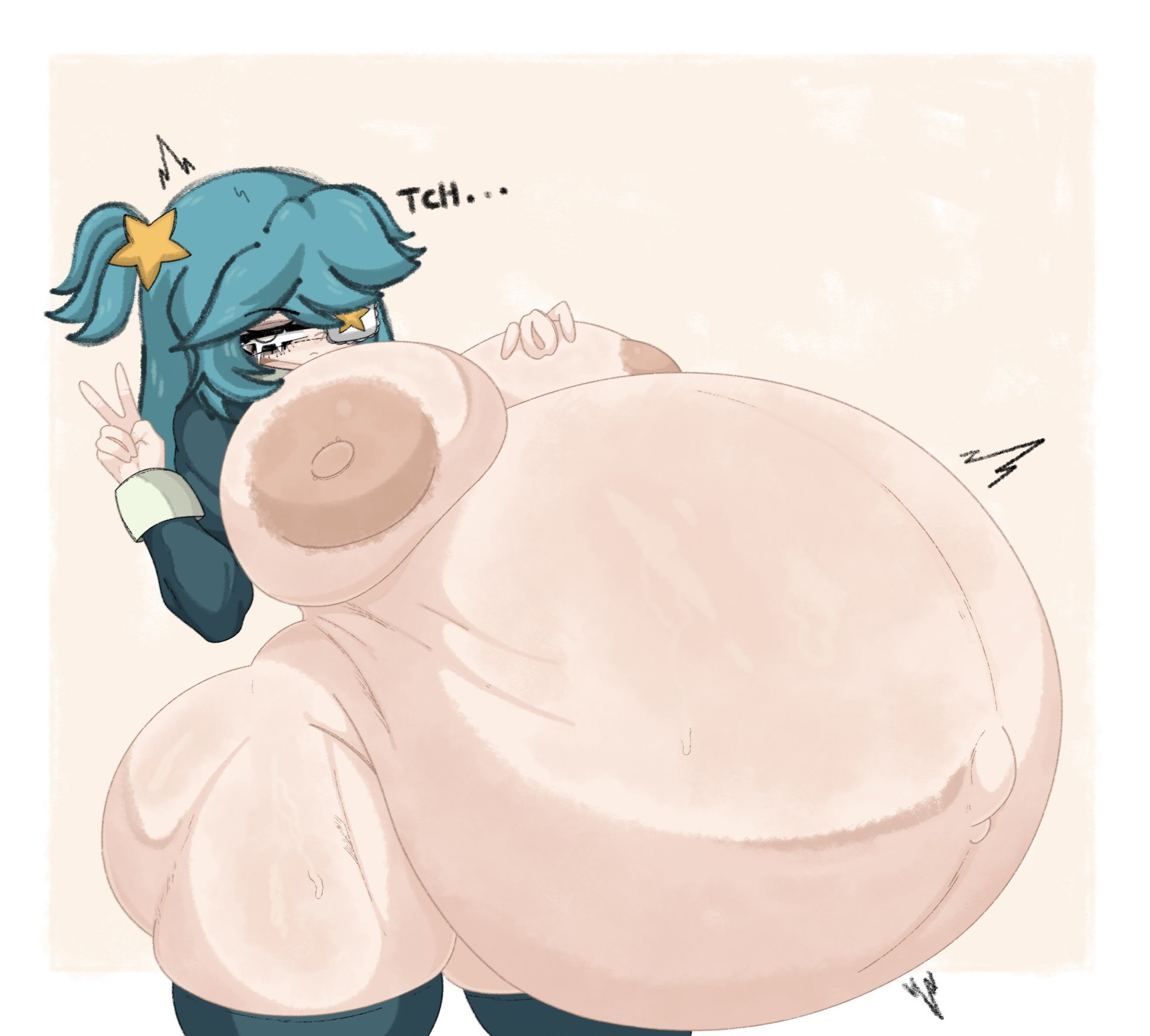 1girls, annie (skullgirls), ass, big ass, big breasts, breasts, female, fizzybiscuits, hyper pregnancy, impregnation, inflation, nude, nude female, pregnant, skullgirls, solo, thick thighs, thighhighs