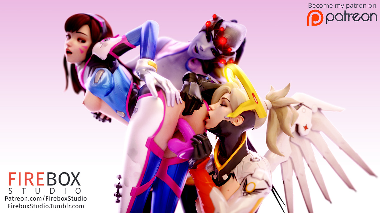 3d, 3girls, amelie lacroix, angela ziegler, areolae, ass, ass worship, blender, blizzard entertainment, breasts, d.va, dildo, female, female only, fingering, fireboxstudio, hana song, insertion, licking ass, mercy, nipples, overwatch, patreon username, pussy, sex toy, tumblr username, vaginal insertion, widowmaker, yuri