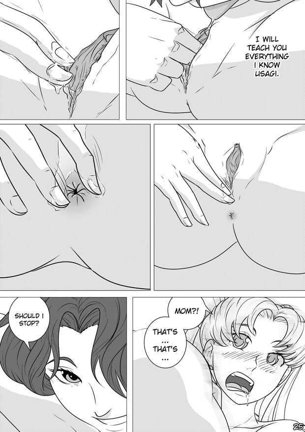 69 69_position age_difference bishoujo_senshi_sailor_moon black_and_white breasts_out comic english english_text fingering fingering_pussy ikuko_tsukino incest licking_pussy manga monochrome mother_and_daughter naked naked_female naked_females older_female older_female_and_younger_female sailor_moon tdf touching_anus usagi_tsukino yuri