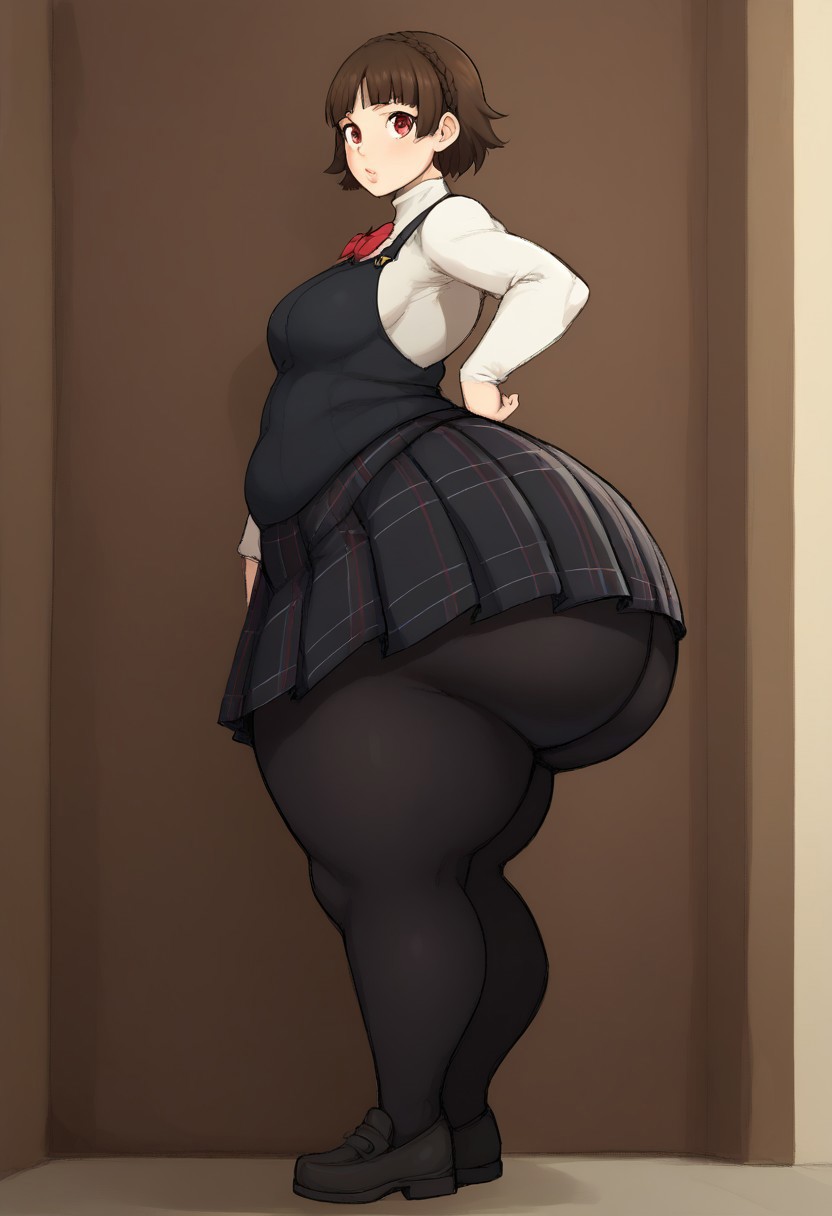 ai_generated big_ass bottom_heavy chubby gigantic_ass gvukub huge_ass makoto_niijima persona persona_5 plump thick_thighs