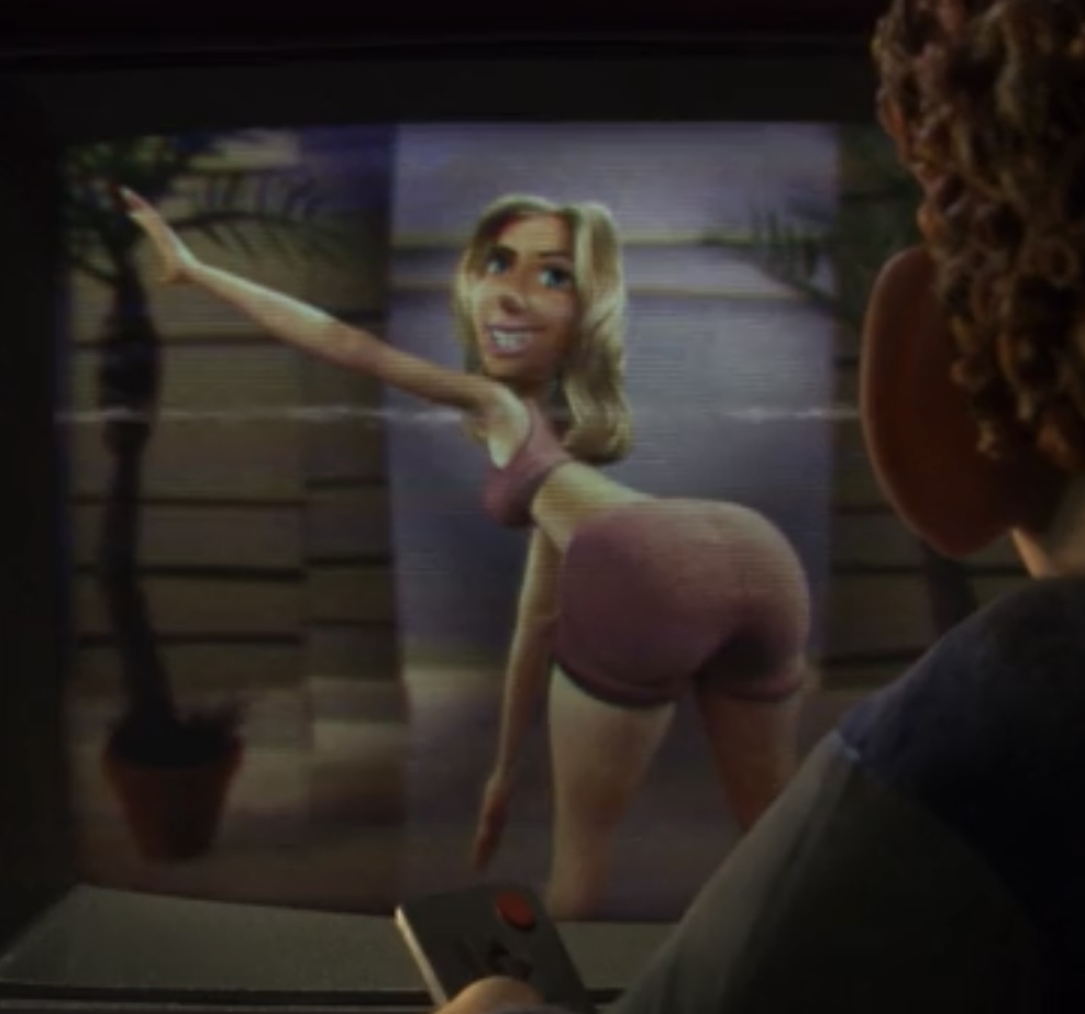 1girls ass big_ass blonde_female blonde_hair booty giant_ass laika_studios milf mother paranorman sarah_thrown screenshot tv tv_screen yoga