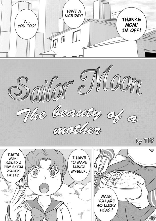 bishoujo_senshi_sailor_moon black_and_white comic eating_food english english_text incest manga monochrome mother_and_daughter sailor_moon tdf usagi_tsukino yuri