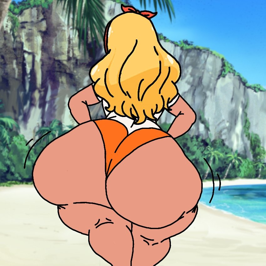 aged_up amamiya_elena beach big_ass cure_soleil dark_skin edit edited gigantic_ass huge_ass inakotho inakotho_(edit) motion_lines optimus_mania_edits precure pretty_cure small_breasts star_twinkle_precure