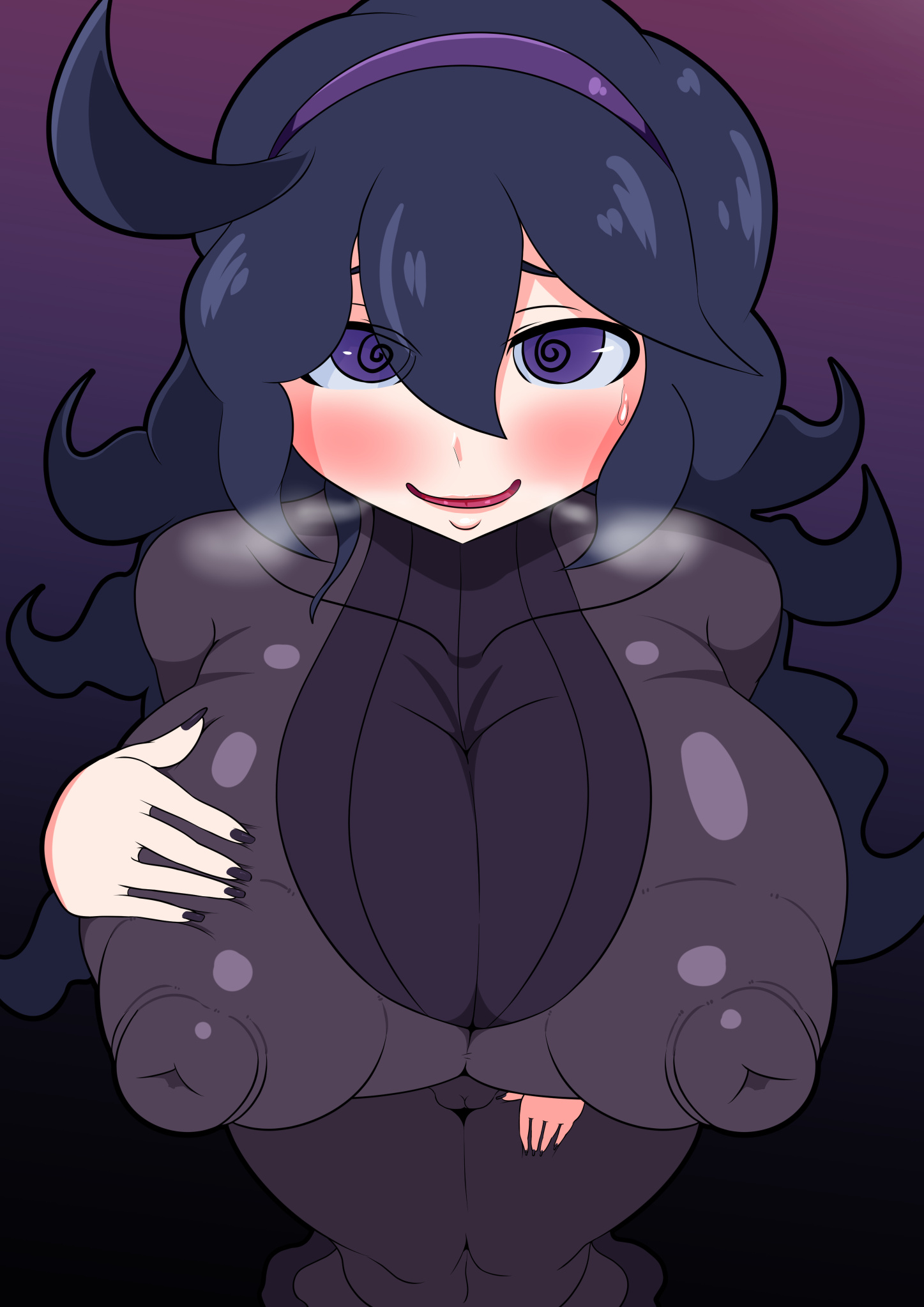 @ @, 1girls, alternate breast size, big breasts, breasts, erodoukoukai, female, goth, hex maniac, huge breasts, nintendo, nipple bulge, pokemon, pokemon xy, purple eyes, purple hair