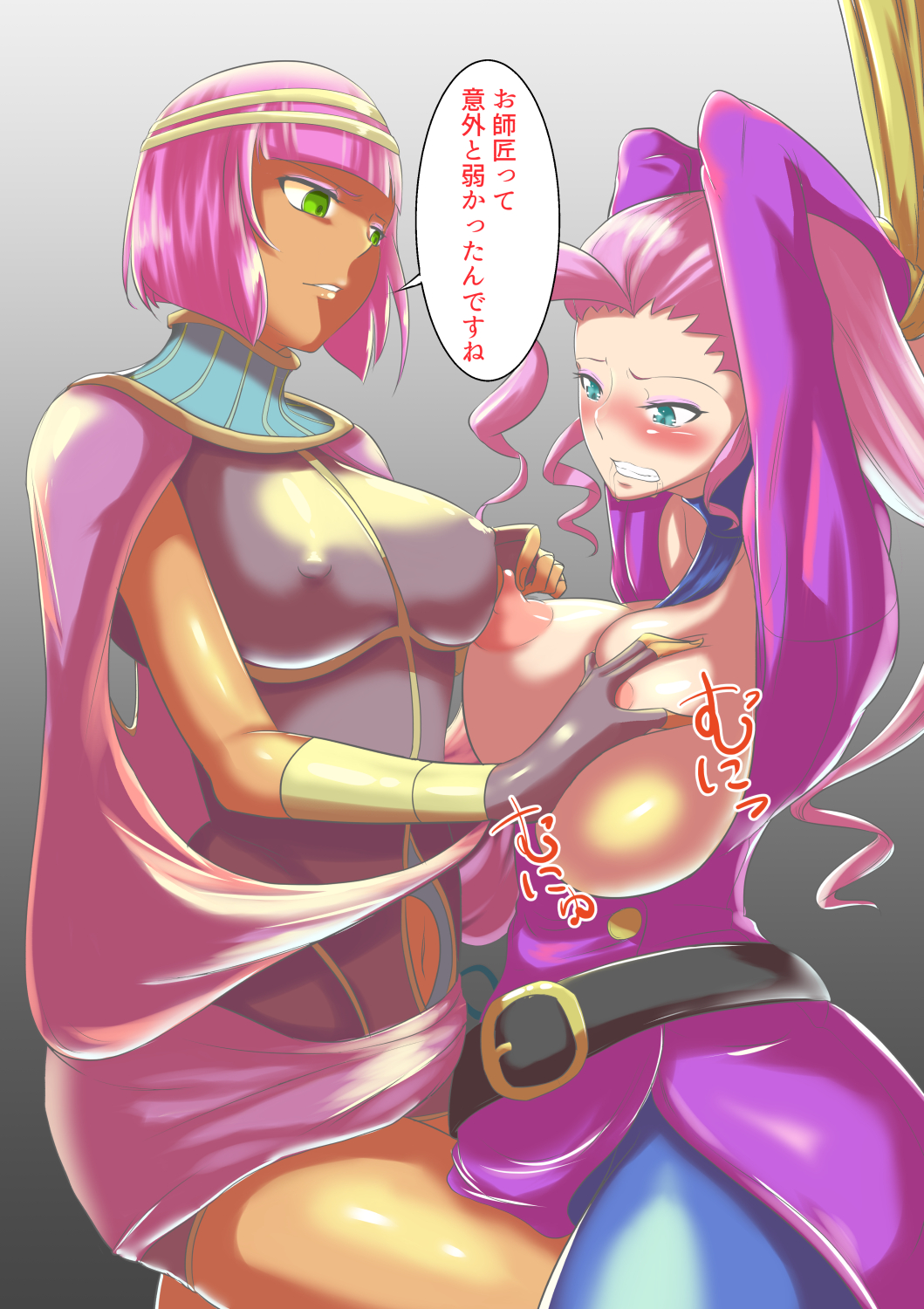 2d 2girls busty deruta09 egyptian egyptian_female female female_focus female_only hourglass_figure italian italian_female menat_(street_fighter) nude purple_hair rose_(street_fighter) street_fighter tagme wide_hips