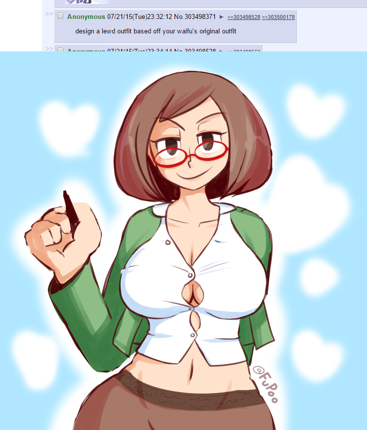 cleavage clothing fupoo glasses huge_breasts nikki_(swapnote) nintendo swapnote