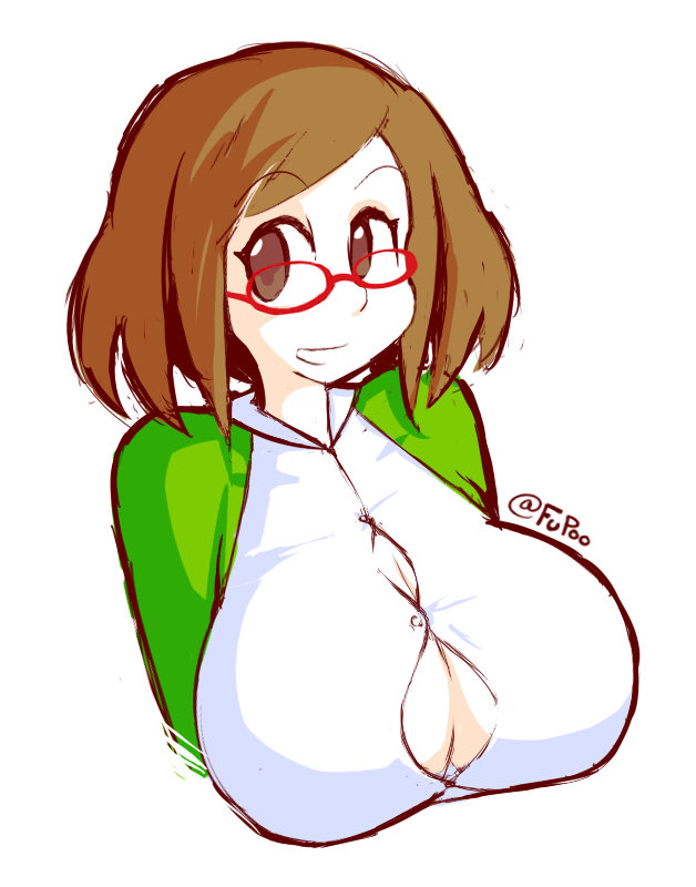 cleavage clothing fupoo glasses huge_breasts nikki_(swapnote) nintendo swapnote