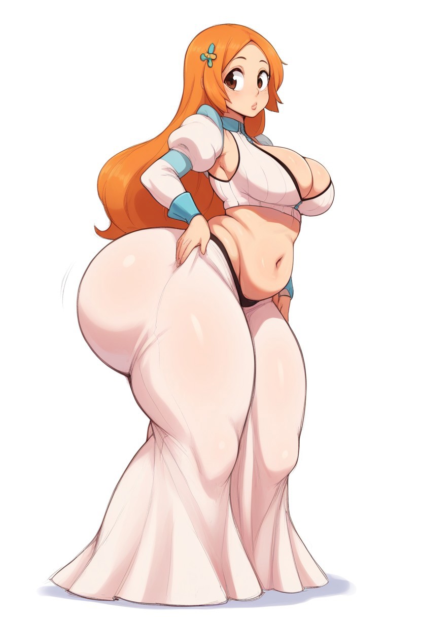 ai_generated big_ass big_breasts bleach bottom_heavy chubby gigantic_ass gvukub huge_ass inoue_orihime plump thick_thighs