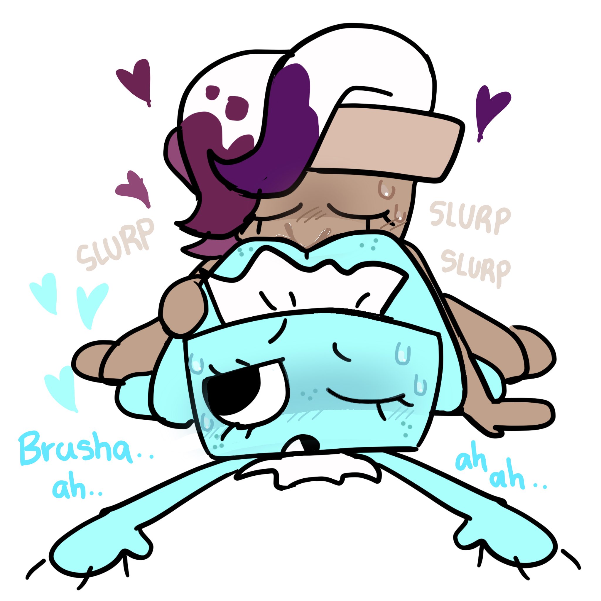 blue body, blue skin, blushcrunch studio, brown body, brown skin, brusha (dandy's world), dandy's world, dandys world, dialogue, eating pussy, lesbian sex, roblox, sodastik, tagme, tisha (dandy's world), toonophilia, yuri