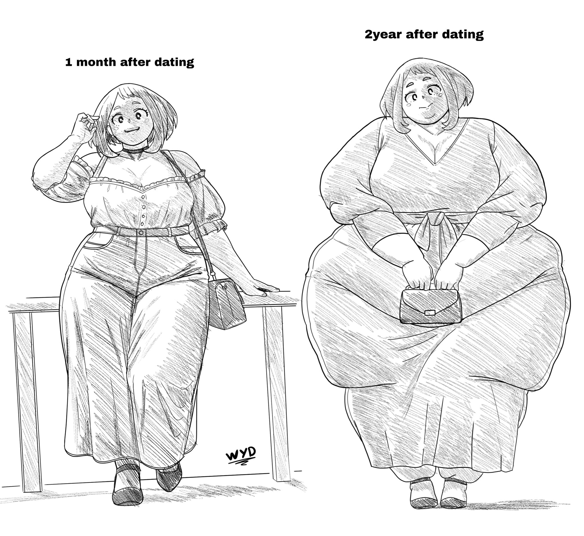 aged up, ass, background, bbw, before and after, belly, belly overhang, big ass, big belly, big belly bulge, big belly girl, big breasts, big butt, breasts, butt, chubby, chubby female, cleavage, digital drawing (artwork), digital media (artwork), double chin, fat, fat ass, fat butt, fat female, fully clothed, happy, height growth, huge ass, huge belly, huge belly bulge, huge breasts, huge butt, huge thighs, large ass, large belly, large belly bulge, large breasts, large butt, massive ass, massive belly, massive belly bulge, massive butt, my hero academia, my hero academia (finale), obese, obese female, ochako uraraka, overweight, overweight female, sagging belly, sagging breasts, short hair, short hair female, signature, simple background, ssbbw, tall female, taller female, time skip, weight gain, whatyoudeserved, white background, wide hips