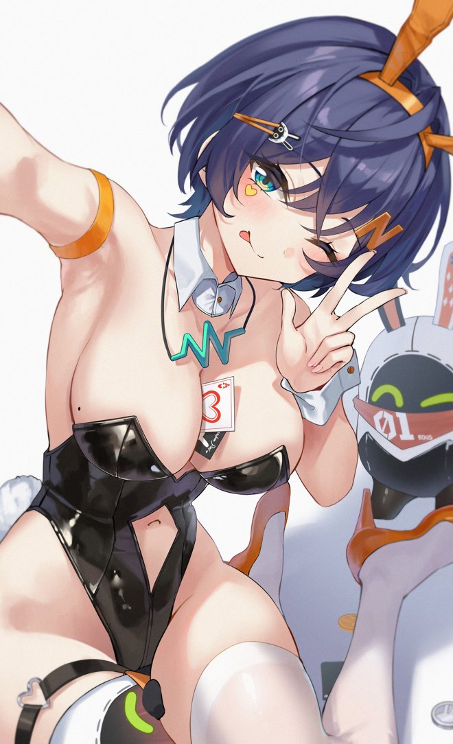 1girls, artist request, belle (zenless zone zero), breasts, bunny ears, bunnysuit, female, female focus, female only, large breasts, light skin, light-skinned female, looking at viewer, solo, thick thighs, thighs, wide hips, zenless zone zero