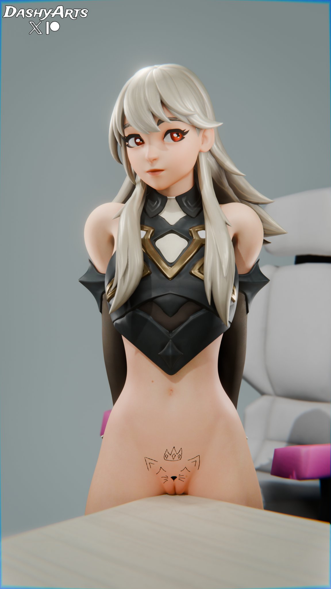 1girls, 2026, 3d, 3d (artwork), alternate version available, blender, blonde female, blonde hair, bottomless, cat face, dashyarts, do you want to pet my cat (meme), epic games, female, female focus, female only, fortnite, fortnite: battle royale, half naked, half-dressed, lexa (fortnite), light skin, light-skinned female, looking at viewer, meme, petite, petite body, petite female, presenting, presenting pussy, princess lexa (fortnite), puffy pussy, pussy, pussy lips, red eyes, shaved crotch, shaved pussy, showing off, slim waist, tease, teasing, teasing viewer, topwear, vagina, watermark