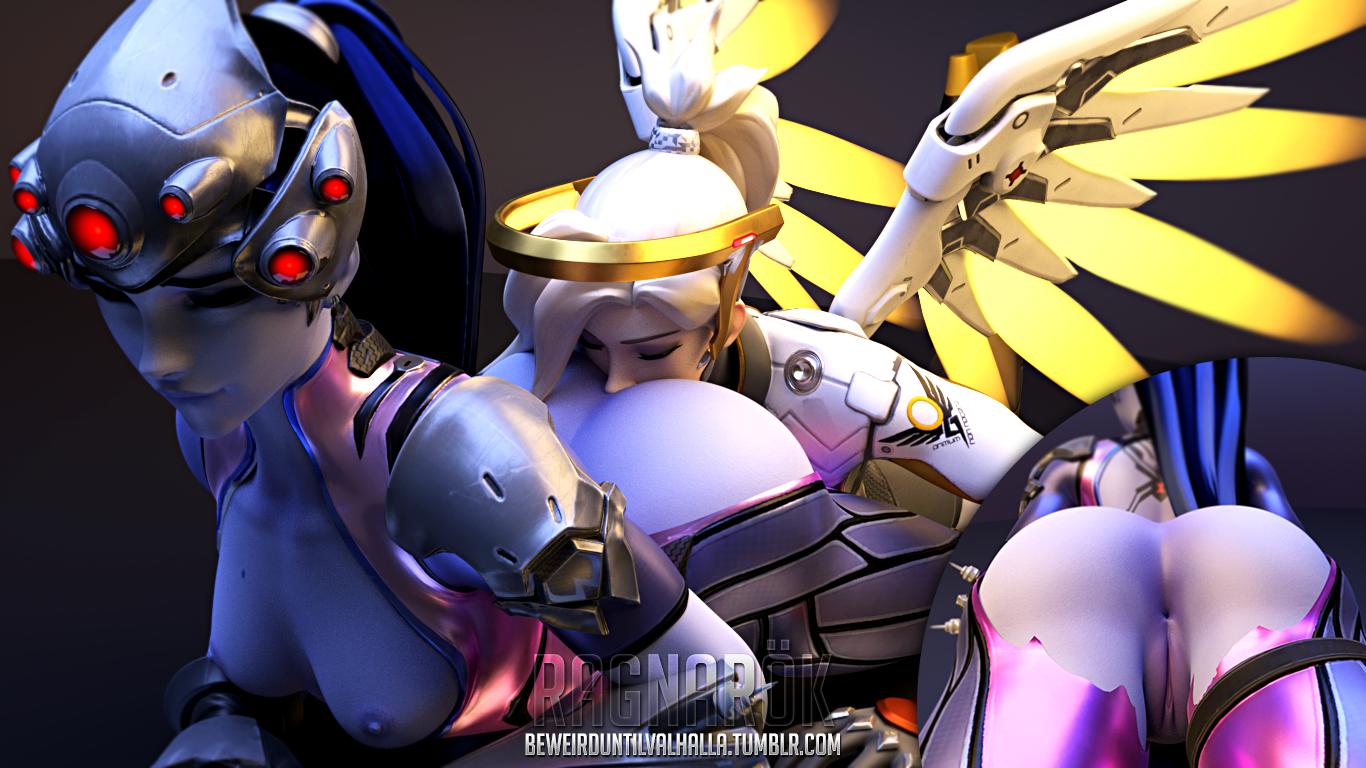 2girls, 3d, anilingus, anus, areolae, ass, beweirduntilvalhalla, blender, breasts, female, female only, mercy, nipples, oral, overwatch, pussy, rimming, widowmaker, yuri