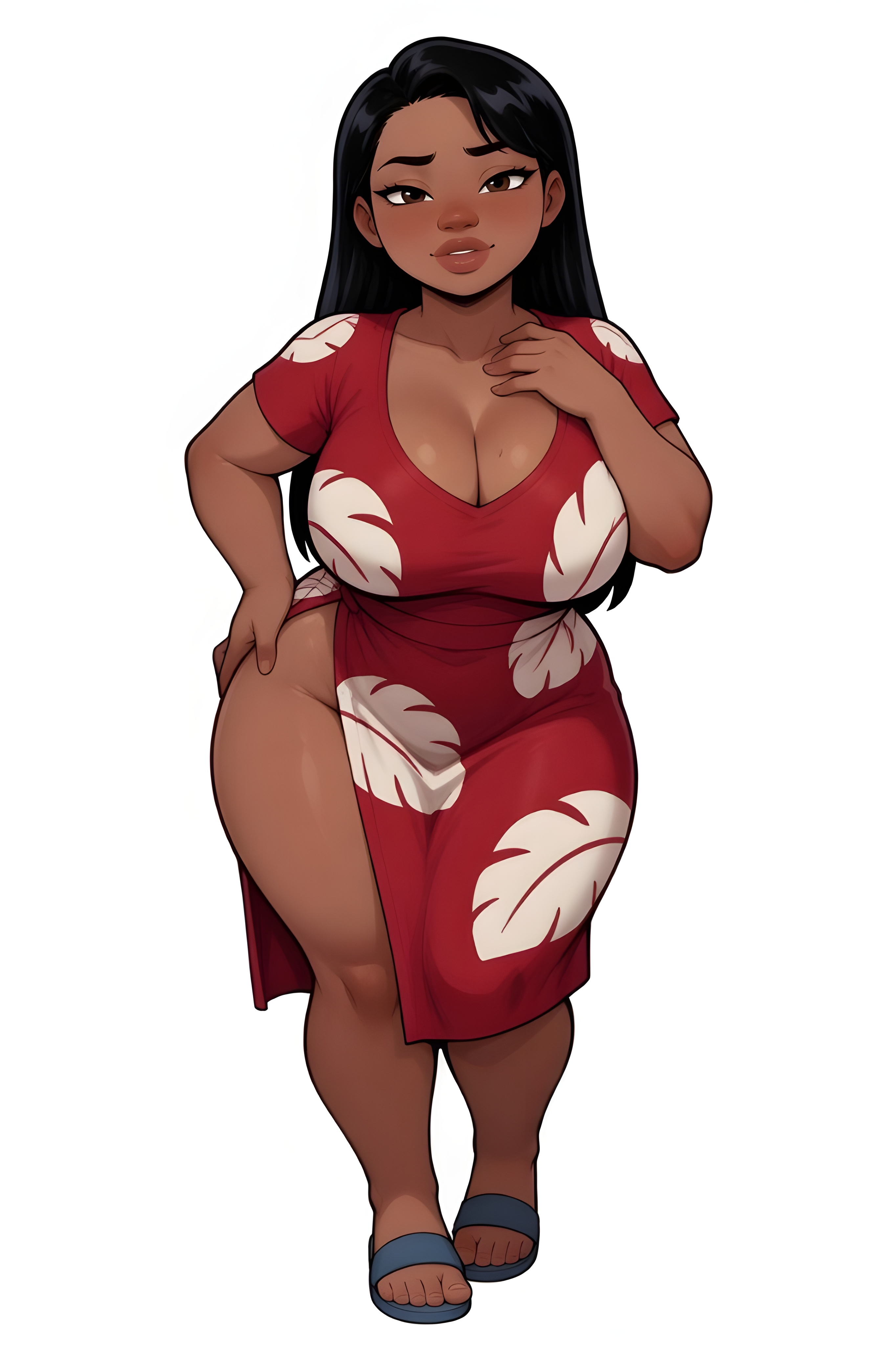 1girls, aged up, ai generated, big ass, big breasts, big butt, brasil louco, bubble ass, bubble butt, chubby, chubby female, clothed, clothed female, curvaceous, curvy, curvy body, curvy female, curvy figure, disney, female, female focus, female human, female only, full body, full clothed, fully clothed, huge breasts, human, human only, large ass, lilo and stitch, lilo pelekai, looking at viewer, looking back, mature, mature female, mature woman, milf body, seducing, seducing viewer, seductive, seductive look, seductive pose, sexy, sexy body, sexy pose, simple background, solo, solo female, solo focus, tagme, thick, thick ass, thick body, thick butt, thick legs, thick thighs, voluptuous, voluptuous female, white background