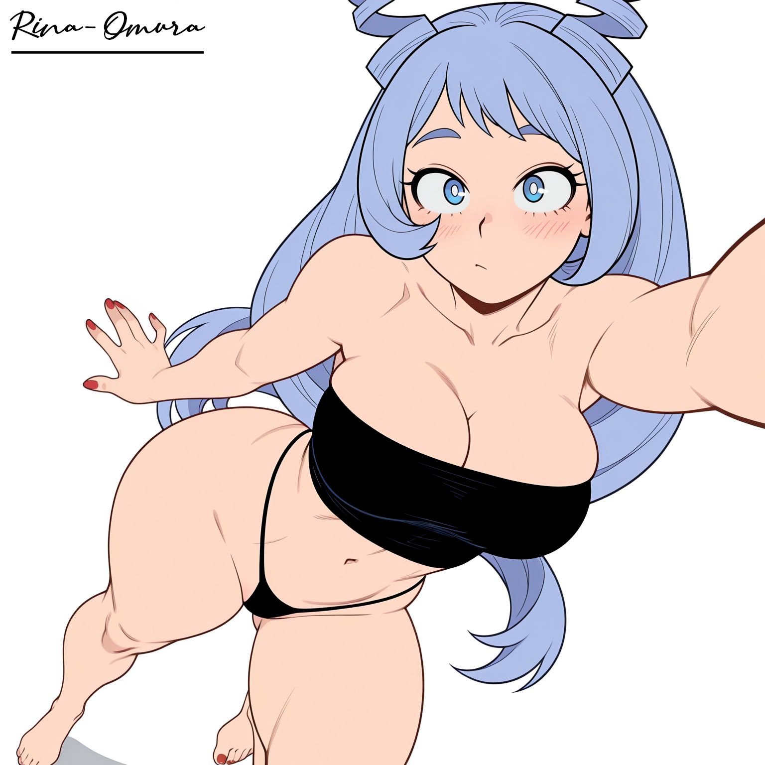 1girls, ai generated, blue hair, blue-haired female, boku no hero academia, cleavage, female, female focus, female only, hadou nejire, large breasts, long hair, matching hair/eyes, my hero academia, nejire hado, solo