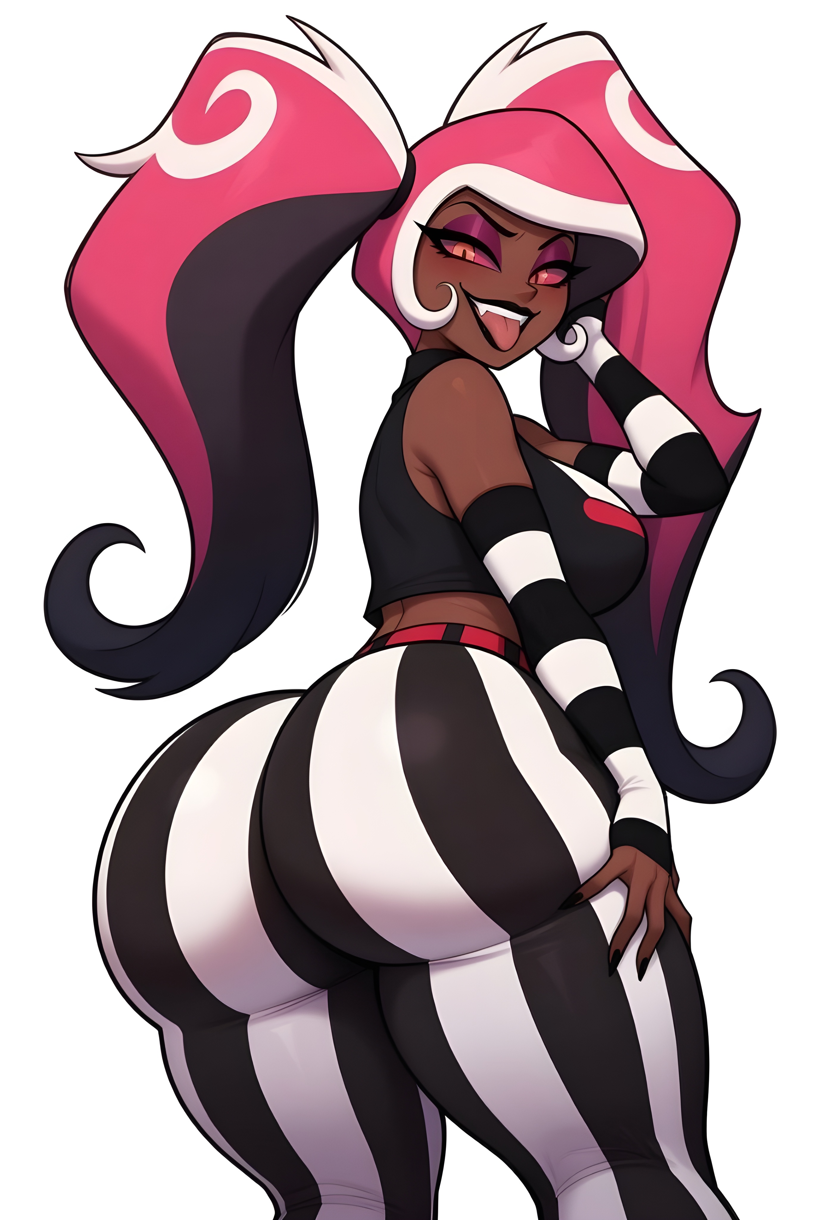 1female, 1girls, ai, ai generated, ass, ass focus, back view, behind view, big ass, big breasts, big butt, brasil louco, bubble ass, bubble butt, curvaceous, curvy, curvy body, curvy figure, dominant, dominant female, female, female focus, female only, hazbin hotel, large ass, large breasts, looking at viewer, looking back, looking back at viewer, mature, mature female, mature woman, seducing, seducing viewer, seductive, seductive look, seductive smile, sexy, sexy body, sexy pose, solo, solo female, solo focus, tagme, thick ass, thick body, thick butt, thick thighs, velvette, voluptuous, voluptuous body, voluptuous female, white background