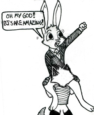 ambiguous_gender anthro black_and_white calvin_(trash_character) clothed clothing disney duo english_text fan_character fur lagomorph looking_pleasured male male/ambiguous mammal monochrome necktie open_mouth oral_sex partially_clothed rabbit sex shirt simple_background speech_bubble spiff suit text white_background yelling zootopia